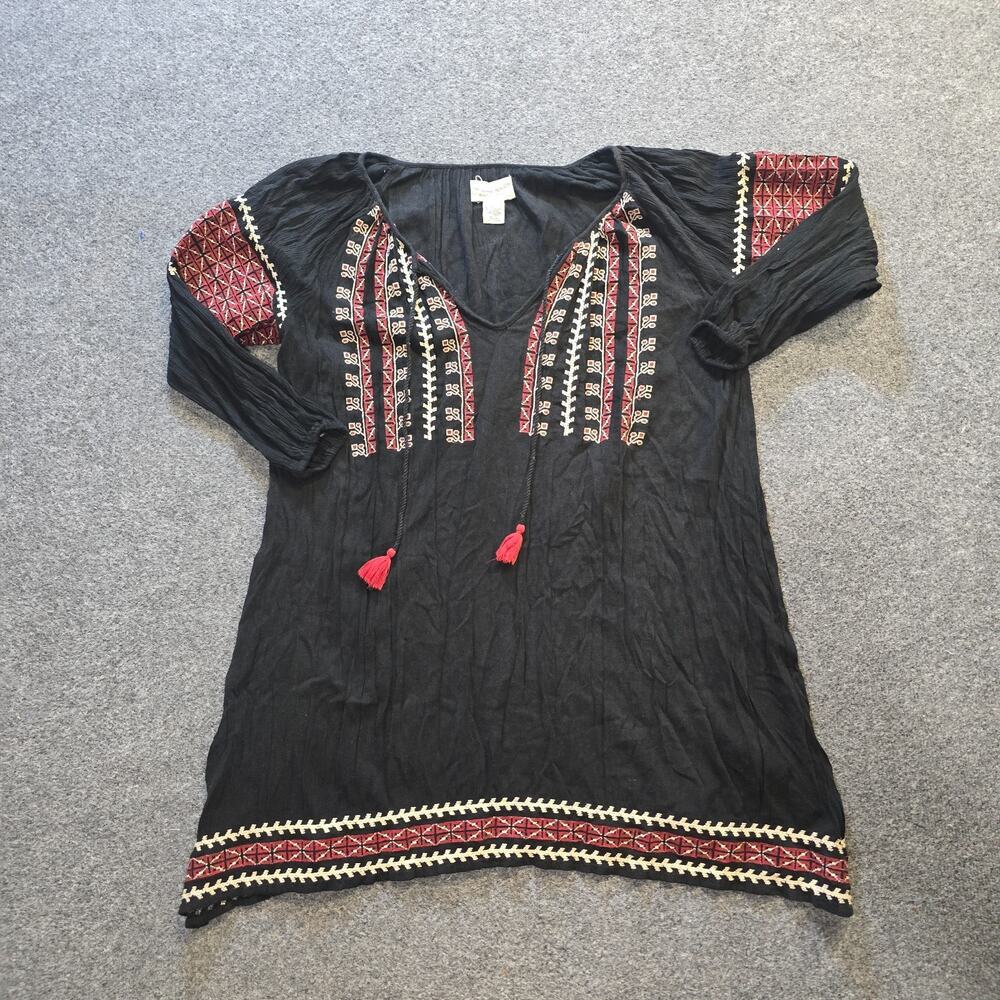 Denim Supply Dress Womens Size Small Black Embroidered Ralph Lauren Western Boho